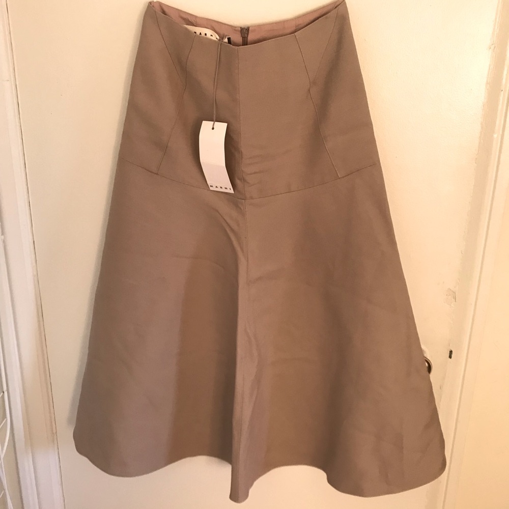 SOLD — NWT Marni sz 38 midi silk wool skirt - Picture 1 of 5